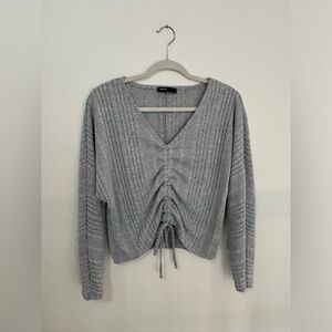 SHEIN front cinched grey top